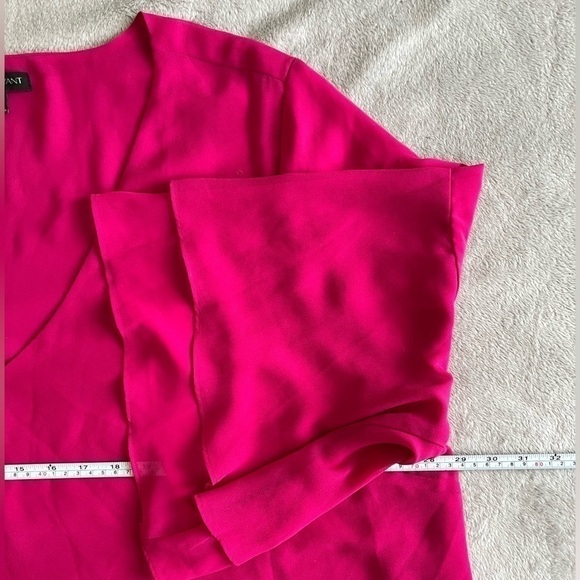 Lane BRYANT Hot Pink Ruffled Chiffon Fashion Blouse size 26/28 - Picture 5 of 9